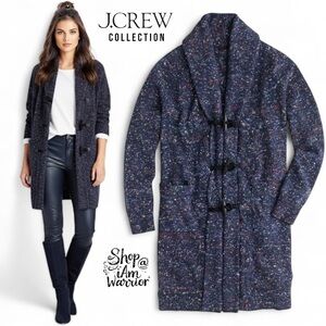 J.Crew Collection speckled toggle coatigan cardigan duster sweater *iAmWarrior